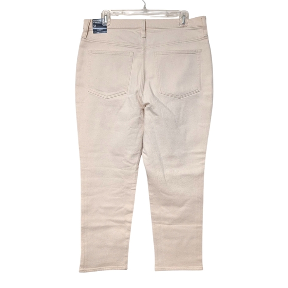 J. Crew Factory Beige All Day Stretch Essential Straight Leg Jeans Size 31 NWT - Picture 2 of 10